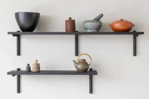 Fogia Regale-Verso Design Tikas Wandregal, 24 × 120 cm, Schwarz