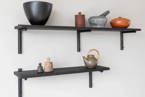 Verso Design Regale-Tikas Wandregal, 24 × 80 cm, Schwarz