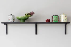 Fogia Regale-Verso Design Tikas Wandregal, 24 × 120 cm, Schwarz