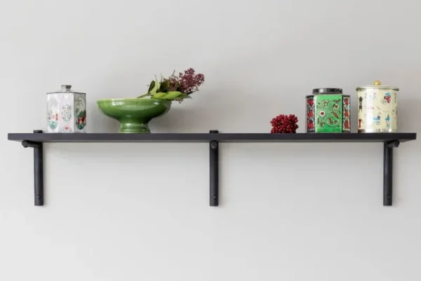 Fogia Regale-Verso Design Tikas Wandregal, 24 × 120 cm, Schwarz
