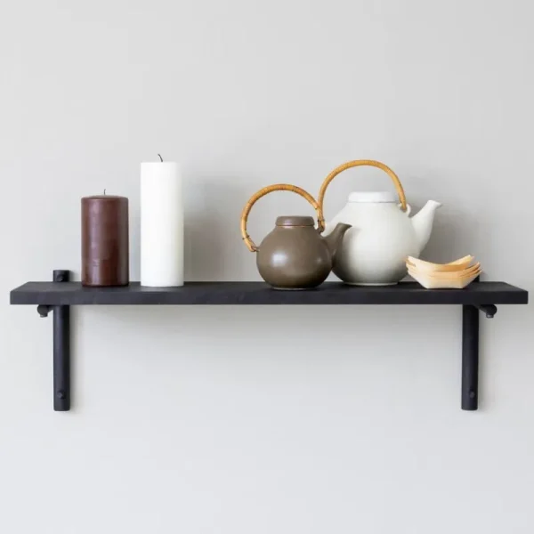 Verso Design Regale-Tikas Wandregal, 24 × 80 cm, Schwarz