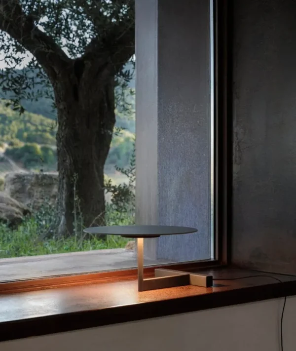 Kartell Tischlampen-Vibia Flat 5965 Tischleuchte, Grau