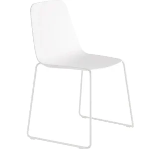 Form & Refine Sitzgelegenheiten-Viccarbe Maarten Stuhl, Kufengestell, Weiß