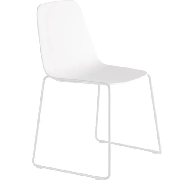 Form & Refine Sitzgelegenheiten-Viccarbe Maarten Stuhl, Kufengestell, Weiß