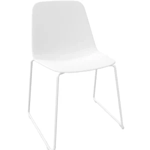 Form & Refine Sitzgelegenheiten-Viccarbe Maarten Stuhl, Kufengestell, Weiß