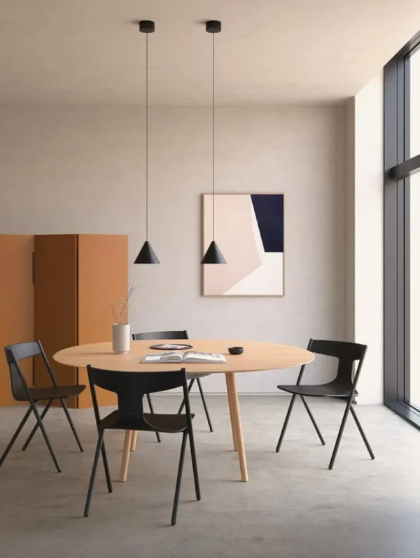 Muuto Sitzgelegenheiten-Viccarbe Quadra Stuhl, Schwarz – schwarze Eiche