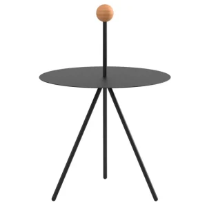 HAY Tische-Viccarbe Trino Tisch, Schwarz – Griff aus Eichenholz