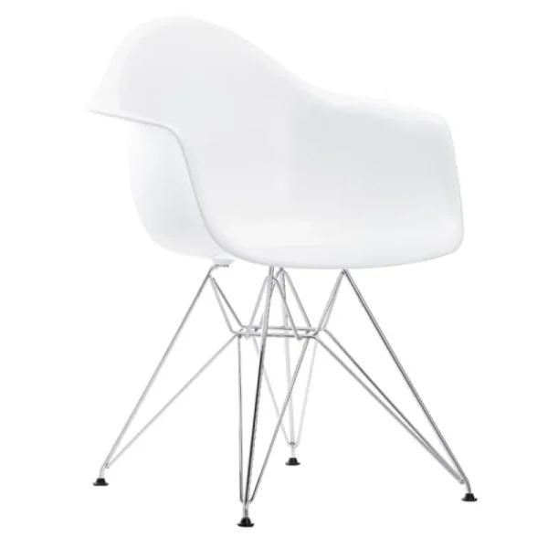 Muuto Sitzgelegenheiten-Vitra Eames DAR Stuhl, weiß/Chrom