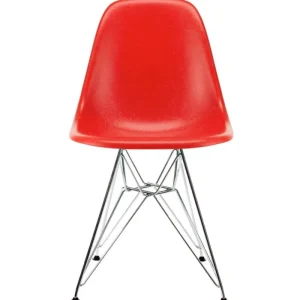 HAY Sitzgelegenheiten-Vitra Eames DSR Fiberglass Stuhl, klassisch rot - Chrom