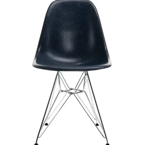 Fredericia Sitzgelegenheiten-Vitra Eames DSR Fiberglass Chair, marineblau – Chrom