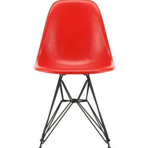 Vitra Sitzgelegenheiten-Eames DSR Fiberglass Stuhl, klassisch rot - Basic Dark