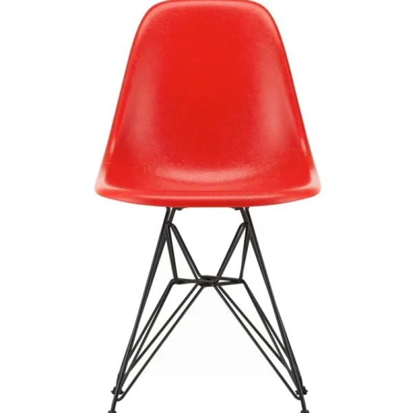 Vitra Sitzgelegenheiten-Eames DSR Fiberglass Stuhl, klassisch rot - Basic Dark
