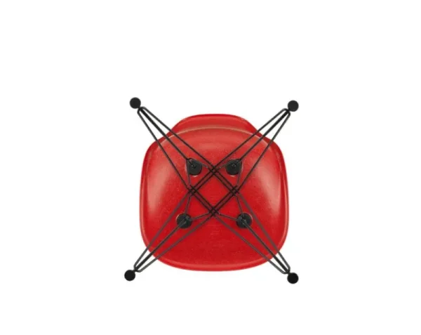 Vitra Sitzgelegenheiten-Eames DSR Fiberglass Stuhl, klassisch rot - Basic Dark