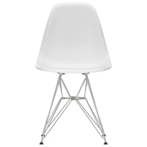 Massproductions Sitzgelegenheiten-Vitra Eames DSR Stuhl, cotton white RE - Chrom