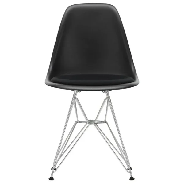 Lepo Product Sitzgelegenheiten-Vitra Eames DSR Stuhl, deep black RE - Chrom - Kissen in Nero