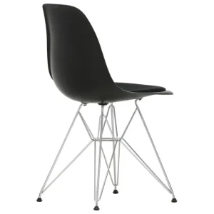 Lepo Product Sitzgelegenheiten-Vitra Eames DSR Stuhl, deep black RE - Chrom - Kissen in Nero