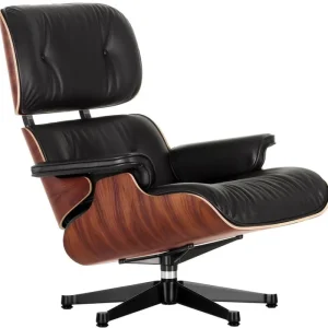 Vitra Sitzgelegenheiten-Eames Lounge Chair, neue Größe, Palisander – schwarzes Leder