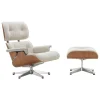 Muuto Sitzgelegenheiten-Vitra Eames Lounge Chair & Ottoman, neue Größe, Kirsche - Nubia, Creme