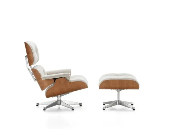 Muuto Sitzgelegenheiten-Vitra Eames Lounge Chair & Ottoman, neue Größe, Kirsche - Nubia, Creme