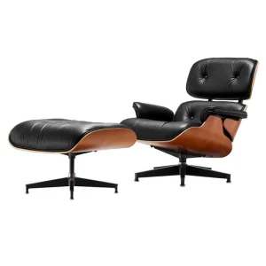 Artek Sitzgelegenheiten-Vitra Eames Lounge Chair&Ottoman, kl. Gr., Am. Kirsche - Leder schw.