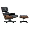 Vitra Sitzgelegenheiten-Eames Lounge Chair&Ottoman, neue Größe, Walnuss - Leder schwarz