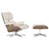 Vitra Sitzgelegenheiten-Eames Lounge Chair&Ottoman, klass. Größe, weißes Walnuss - Weiß