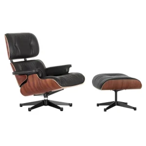 Artek Sitzgelegenheiten-Vitra Eames Lounge Chair&Ottoman, neue Gr., Palisander - Leder schw.