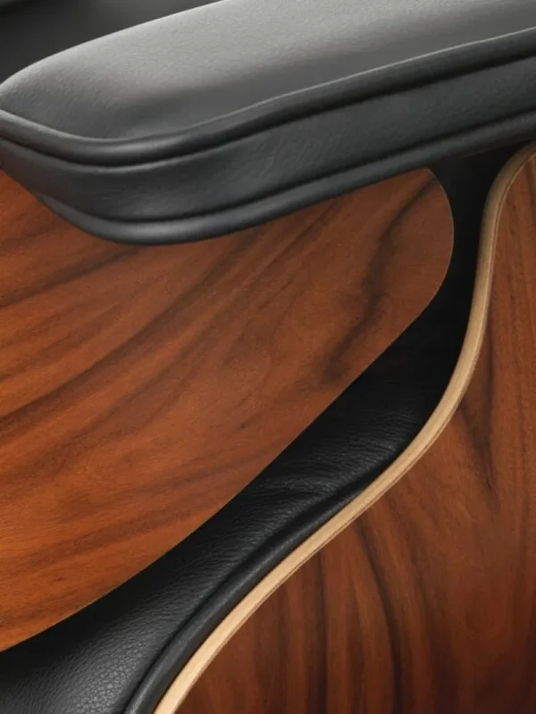 Vitra Sitzgelegenheiten-Eames Lounge Chair&Ottoman, klass. Gr., Palisander - Leder schw.