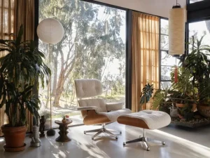 Nikari Sitzgelegenheiten-Vitra Eames Lounge Fußhocker, Amerikanische Kirsche - Nubia, Creme-San
