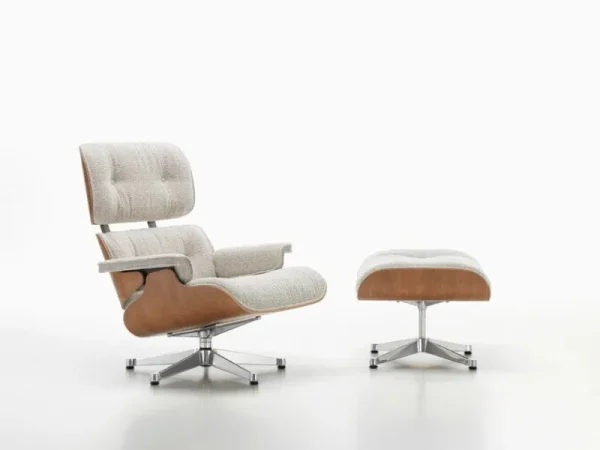 Nikari Sitzgelegenheiten-Vitra Eames Lounge Fußhocker, Amerikanische Kirsche - Nubia, Creme-San