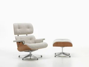 Nikari Sitzgelegenheiten-Vitra Eames Lounge Fußhocker, Amerikanische Kirsche - Nubia, Creme-San
