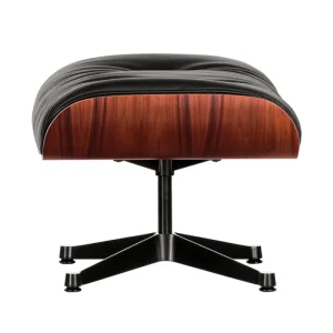 Mattiazzi Sitzgelegenheiten-Vitra Eames Lounge Ottomane, Palisander – schwarzes Leder