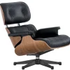 Hem Sitzgelegenheiten-Vitra Eames Loungesessel, neue Größe, Nussbaum – schwarzes Leder