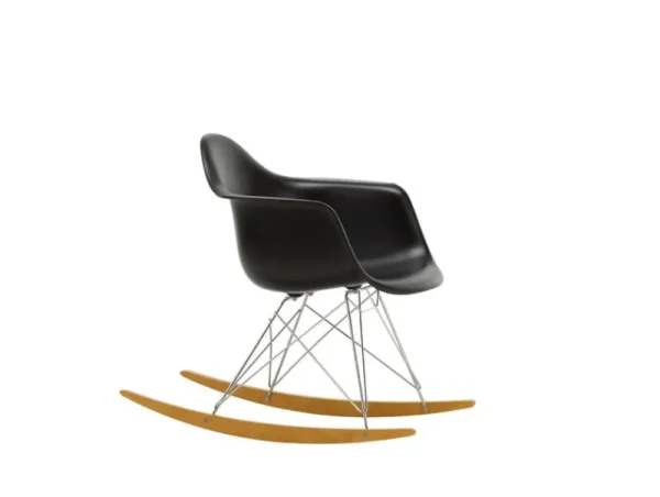 TON Sitzgelegenheiten-Vitra Eames RAR Schaukelstuhl, deep black RE - Chrom - Ahorn