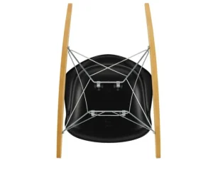 TON Sitzgelegenheiten-Vitra Eames RAR Schaukelstuhl, deep black RE - Chrom - Ahorn