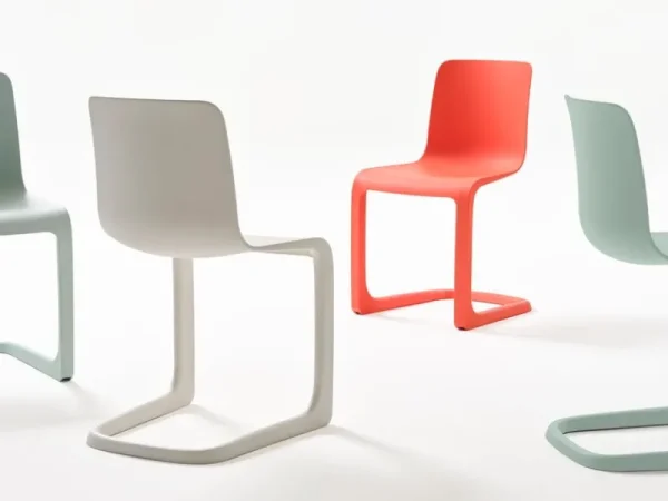 HAY Sitzgelegenheiten-Vitra EVO-C Stuhl, Mohnrot