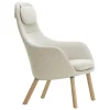 Viccarbe Sitzgelegenheiten-Vitra HAL Loungesessel mit losem Kissen, Dumet 03 Beige/Grau – Eiche