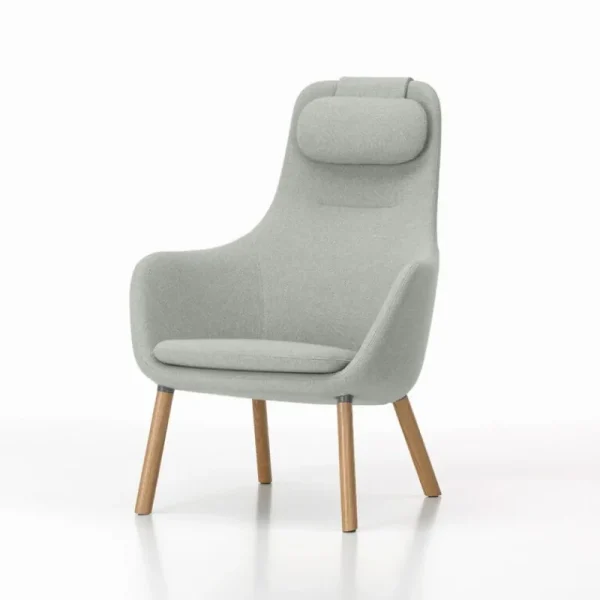 Hem Sitzgelegenheiten-Vitra HAL Sessel mit losem Kissen, Dumet 06 Pebble Melange - Eiche