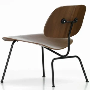 HAY Sitzgelegenheiten-Vitra LCM Plywood Group Loungesessel, Schwarz – Chrom