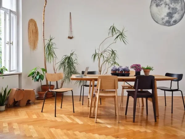 Vitra Sitzgelegenheiten-Moca Stuhl, Eiche dunkel gebeizt – Chrom