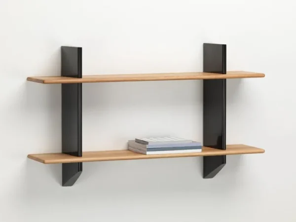 ferm LIVING Regale-Vitra Rayonnage Mural Regal, Tiefschwarz - Eiche