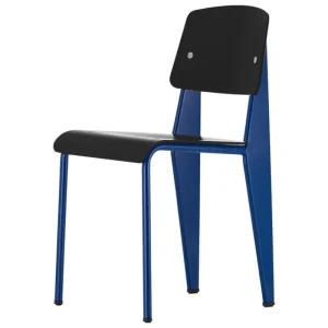 Vitra Sitzgelegenheiten-Standard SP Stuhl, Prouvé Bleu Marcoule - Tiefschwarz