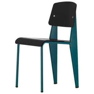 Massproductions Sitzgelegenheiten-Vitra Standard SP Stuhl, Prouvé Bleu Dynastie - Tiefschwarz