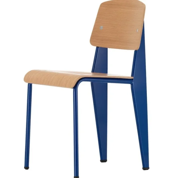 NORR11 Sitzgelegenheiten-Vitra Standard Stuhl, Prouvé Bleu Marcoule - Eiche