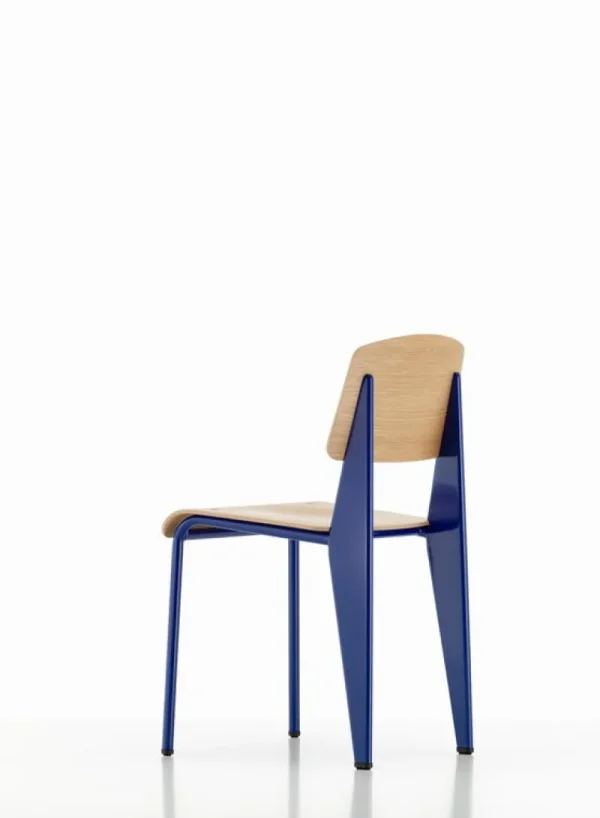 NORR11 Sitzgelegenheiten-Vitra Standard Stuhl, Prouvé Bleu Marcoule - Eiche