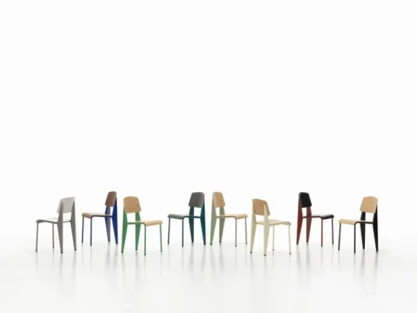 HAY Sitzgelegenheiten-Vitra Standard Stuhl, Prouvé Blanc Colombe – Eiche