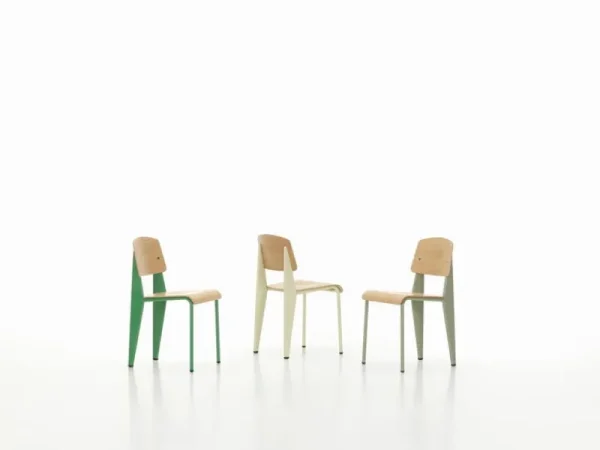 HAY Sitzgelegenheiten-Vitra Standard Stuhl, Prouvé Blanc Colombe – Eiche