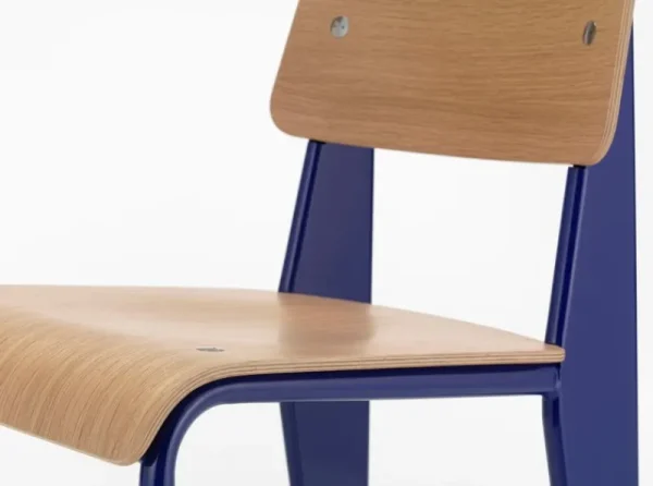 NORR11 Sitzgelegenheiten-Vitra Standard Stuhl, Prouvé Bleu Marcoule - Eiche