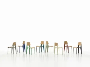 HAY Sitzgelegenheiten-Vitra Standard Stuhl, Prouvé Blanc Colombe – Eiche