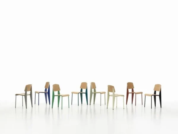 HAY Sitzgelegenheiten-Vitra Standard Stuhl, Prouvé Blanc Colombe – Eiche
